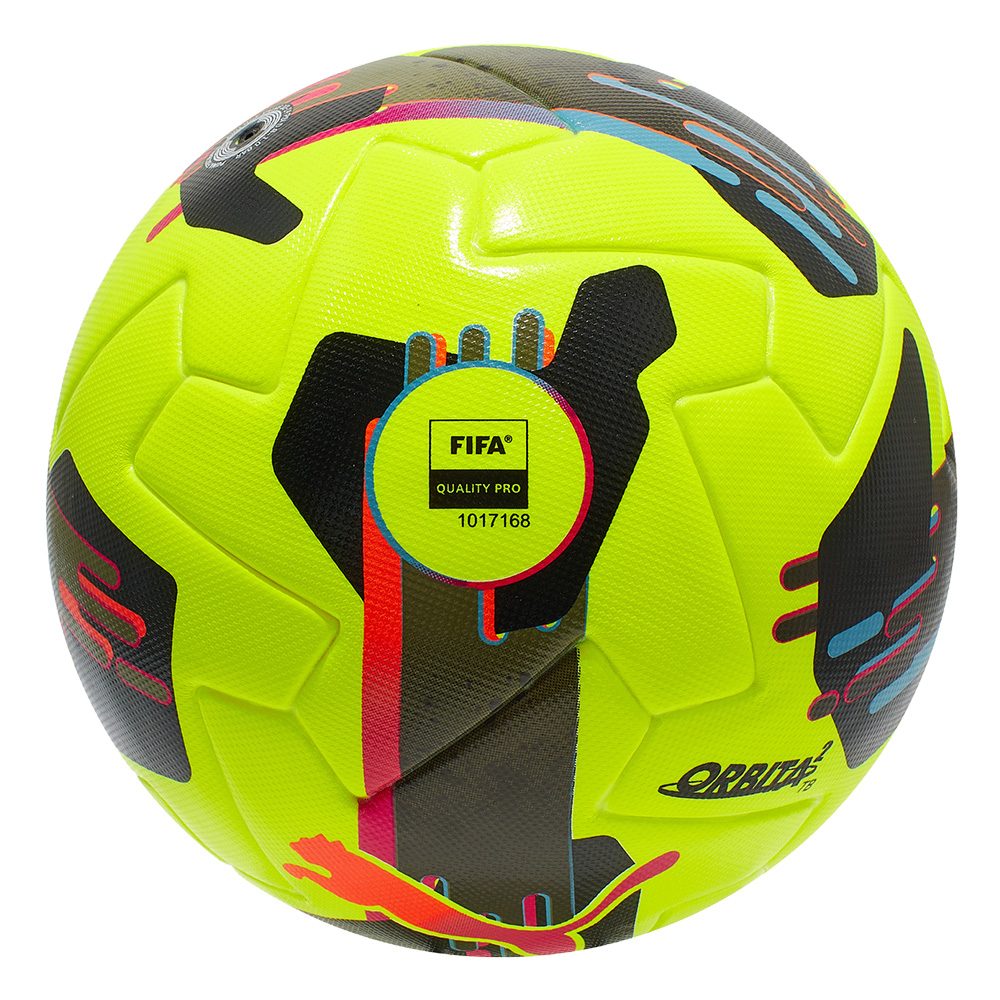Мяч футбольный PUMA Orbita 2 TB, FIFA Quality Pro, размер 5, Цвет Желто-черный