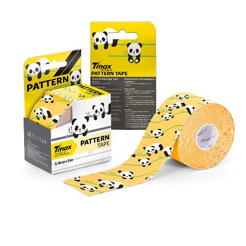 Тейп кинезиологический TMAX Pattern, размер 5 см x 5 м, Цвет Желтый
