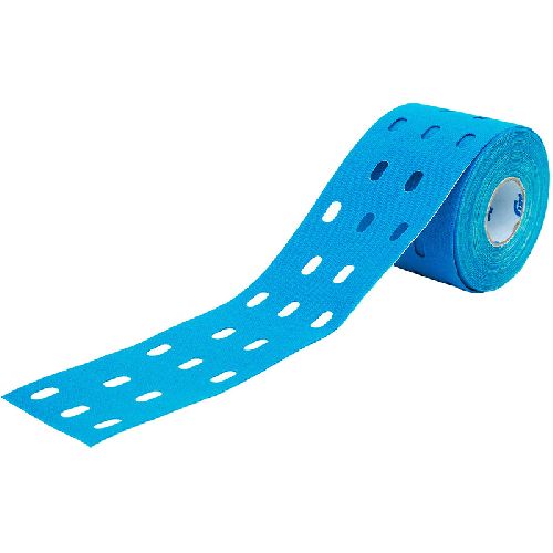 Тейп кинезиологический CureTape Punch, перфорированный, размер 5 см x 5 м, Цвет Голубой