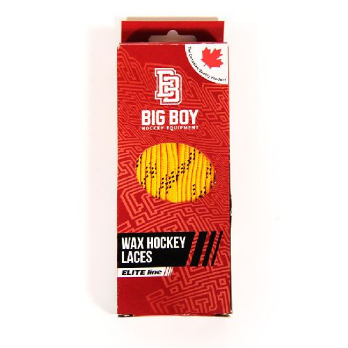 Шнурки для коньков BIG BOY Elite Line с пропиткой, Размер 274см, Цвет Ярко-желтый
