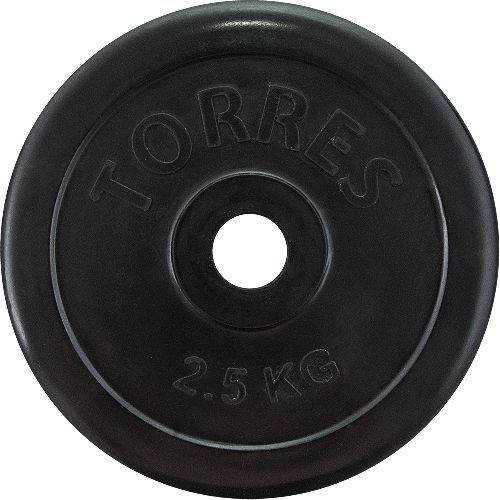 Диск обрезиненный TORRES PL50692, вес 2,5кг., диаметр 25мм.