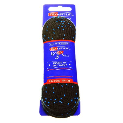 Шнурки для коньков Texstyle Double Blue Line, Размер 244см, Цвет Черный