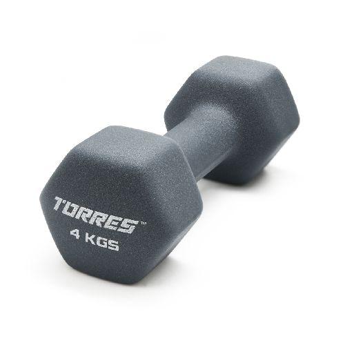 Гантель металлическая TORRES в неопреновой оболочке, Вес 4 кг