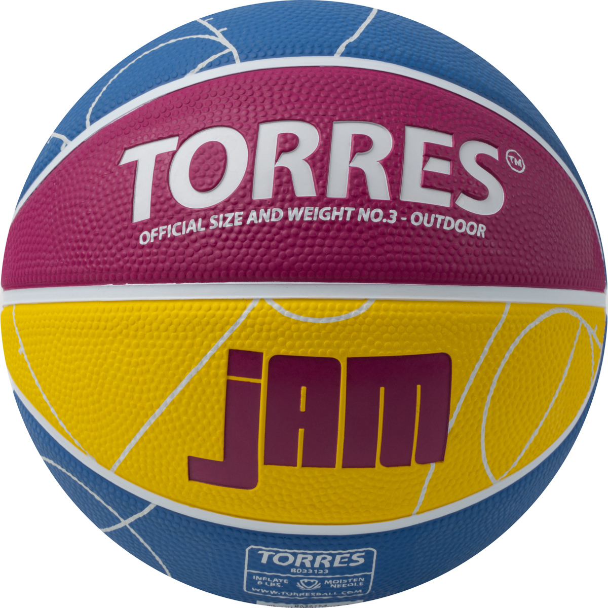 Мяч баскетбольный TORRES Jam, Размер 3