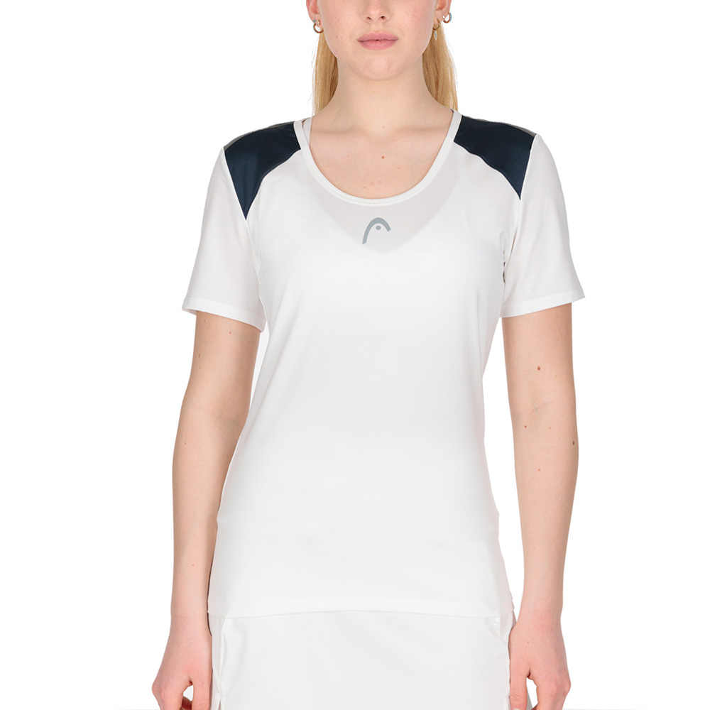 Футболка HEAD Club 22 T-Shirt W, женская, Размер l, Цвет Бело-темносиний