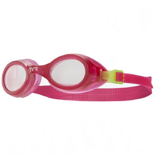 Очки для плавания TYR Aqua Blaze Kids, детские (3-10 лет), Цвет очков/линз Розовый/Прозрачный