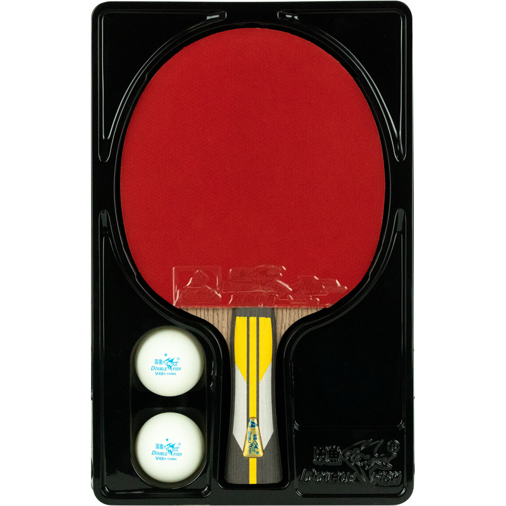 Ракетка для настольного тенниса DOUBLE FISH 6A+C, профессиональная, ITTF Approved, + 2 мяча