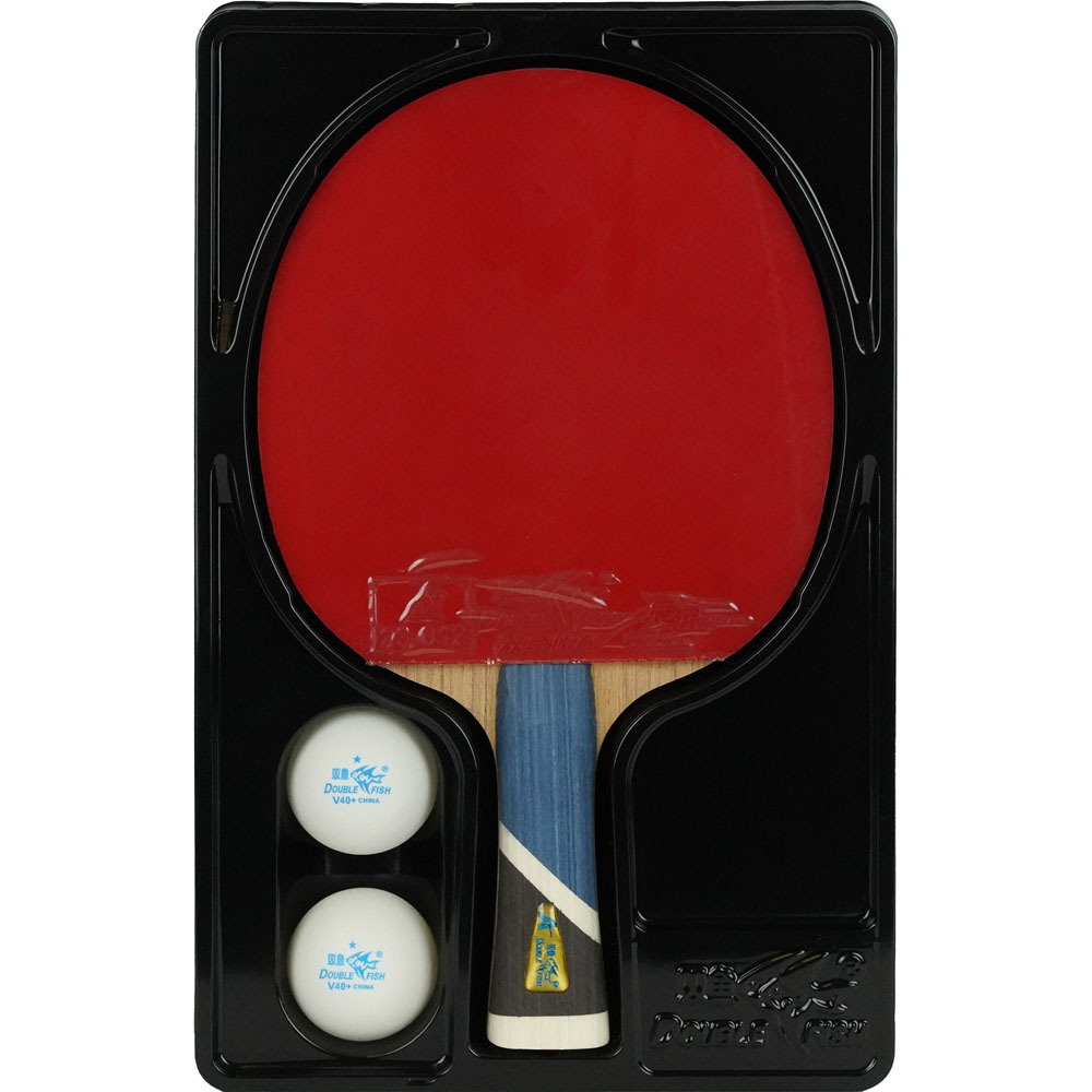 Ракетка для настольного тенниса DOUBLE FISH 5A+C, профессиональная, ITTF Approved, + 2 мяча
