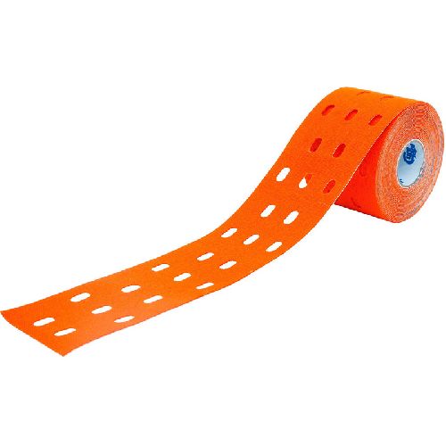 Тейп кинезиологический CureTape Punch, перфорированный, размер 5 см x 5 м, Цвет Оранжевый