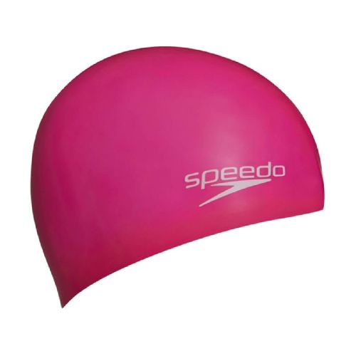 Шапочка для плавания SPEEDO Plain Moulded Silicone Cap Jr,  детская, Цвет Ярко-розовый