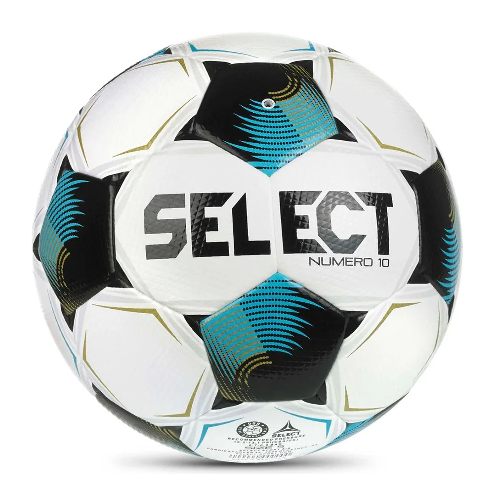 Мяч футбольный SELECT Numero 10 V26, FIFA Basic, размер 5, Размер 5, Цвет Белый/Черный/Бирюзовый