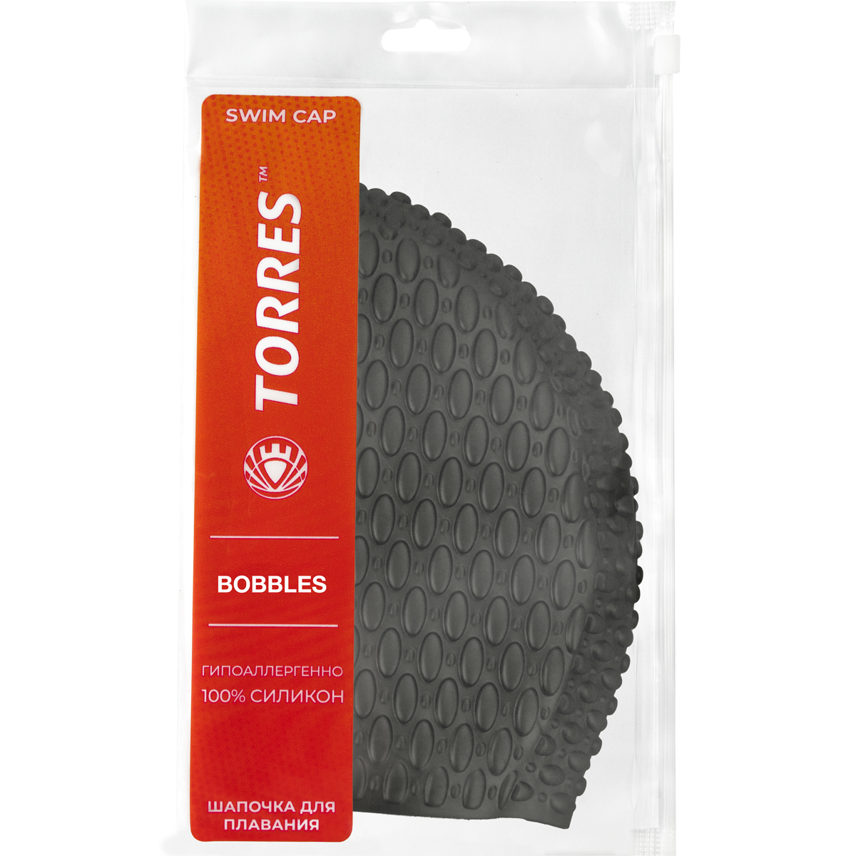 Шапочка для плавания TORRES Bobbles, Цвет Черный