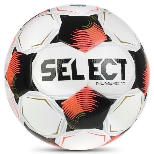 Мяч футбольный SELECT Numero 10 V26, FIFA Basic, размер 4, Размер 4, Цвет Белый/Черный/Оранжевый