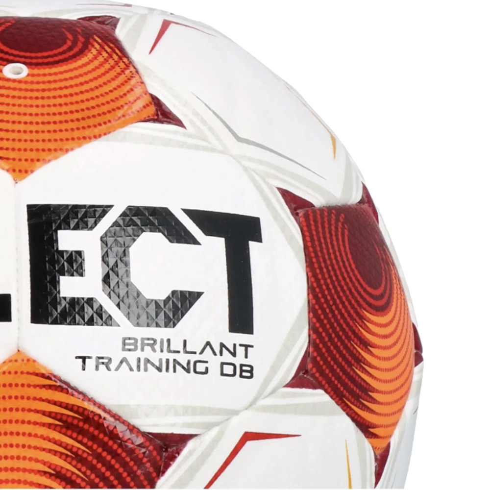 Мяч футбольный SELECT Brillant Training DB V25, Размер 4, Цвет Белый/Красный/Оранжевый