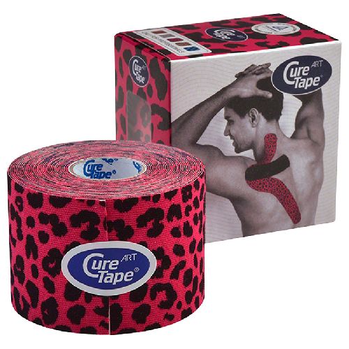 Тейп кинезиологический CURETAPE Art, размер 5 см x 5 м, Цвет Красно-черный