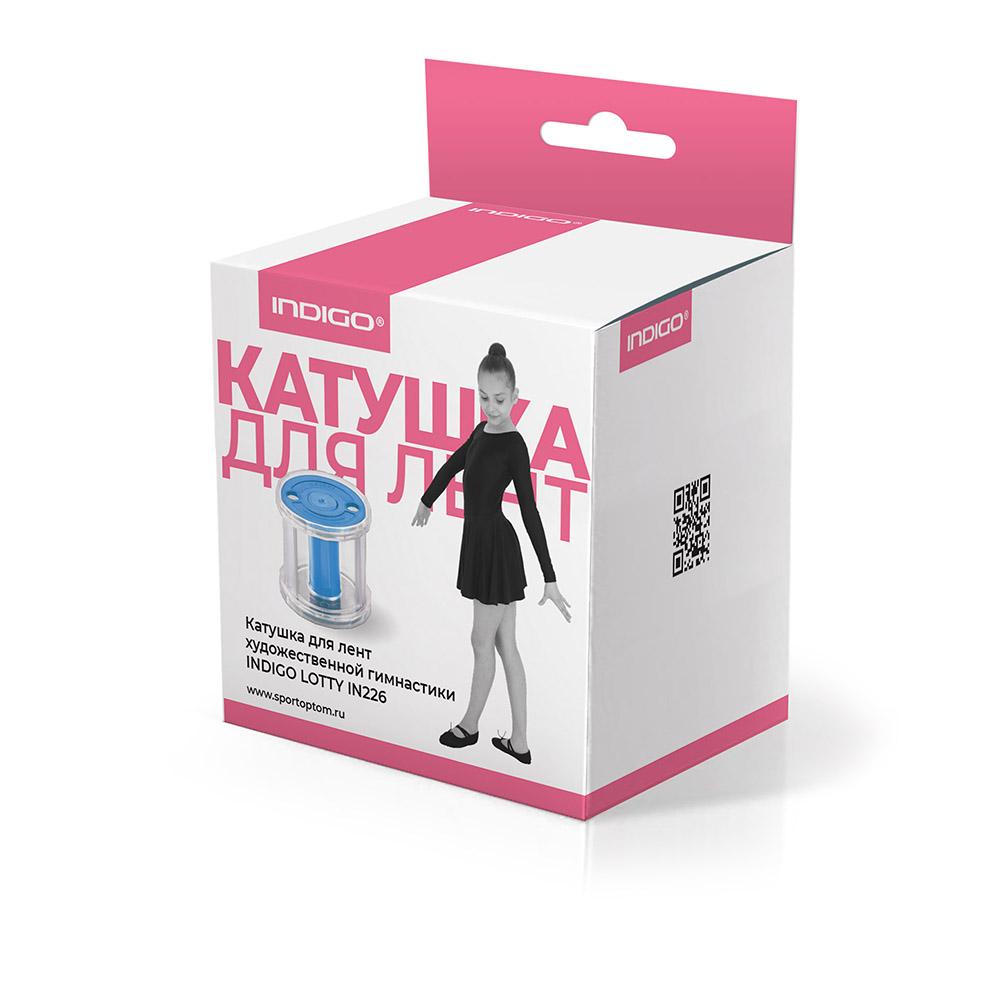 Катушка для лент художественной гимнастики INDIGO LOTTY IN226, Цвет Голубой