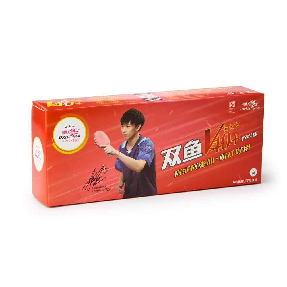 Мяч для настольного тенниса DOUBLE FISH 3*** , профессиональный. ITTF Approved, 10шт.