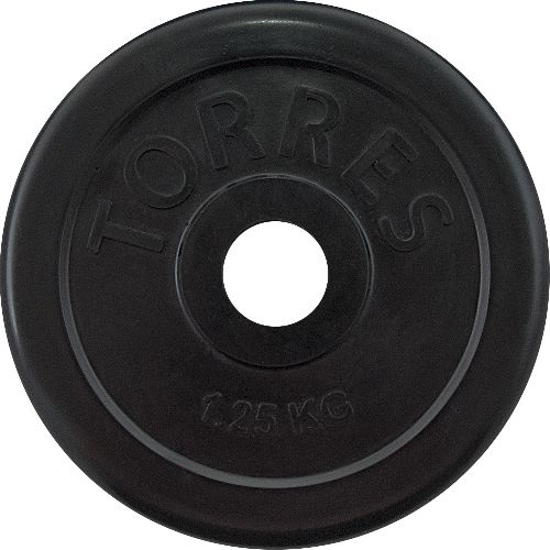 Диск обрезиненный TORRES PL50681, вес 1,25кг., диаметр 25мм.