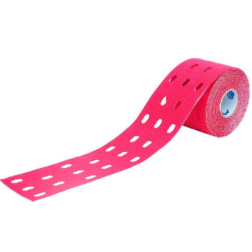 Тейп кинезиологический CureTape Punch, перфорированный, размер 5 см x 5 м, Цвет Розовый