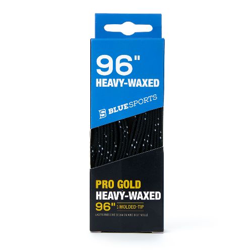 Шнурки для коньков Blue Sports Pro Gold Heavy Waxed, Размер 249 см, Цвет Черно-белый